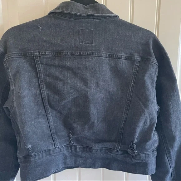 Wild Fable Black Cropped Trucker Denim Jacket XS - Picture 4 of 14